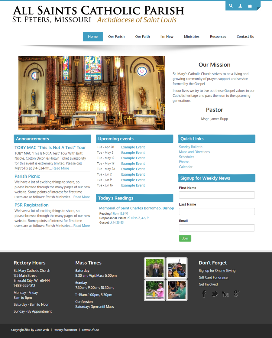 Best Catholic Church Websites Templates Cleanweb