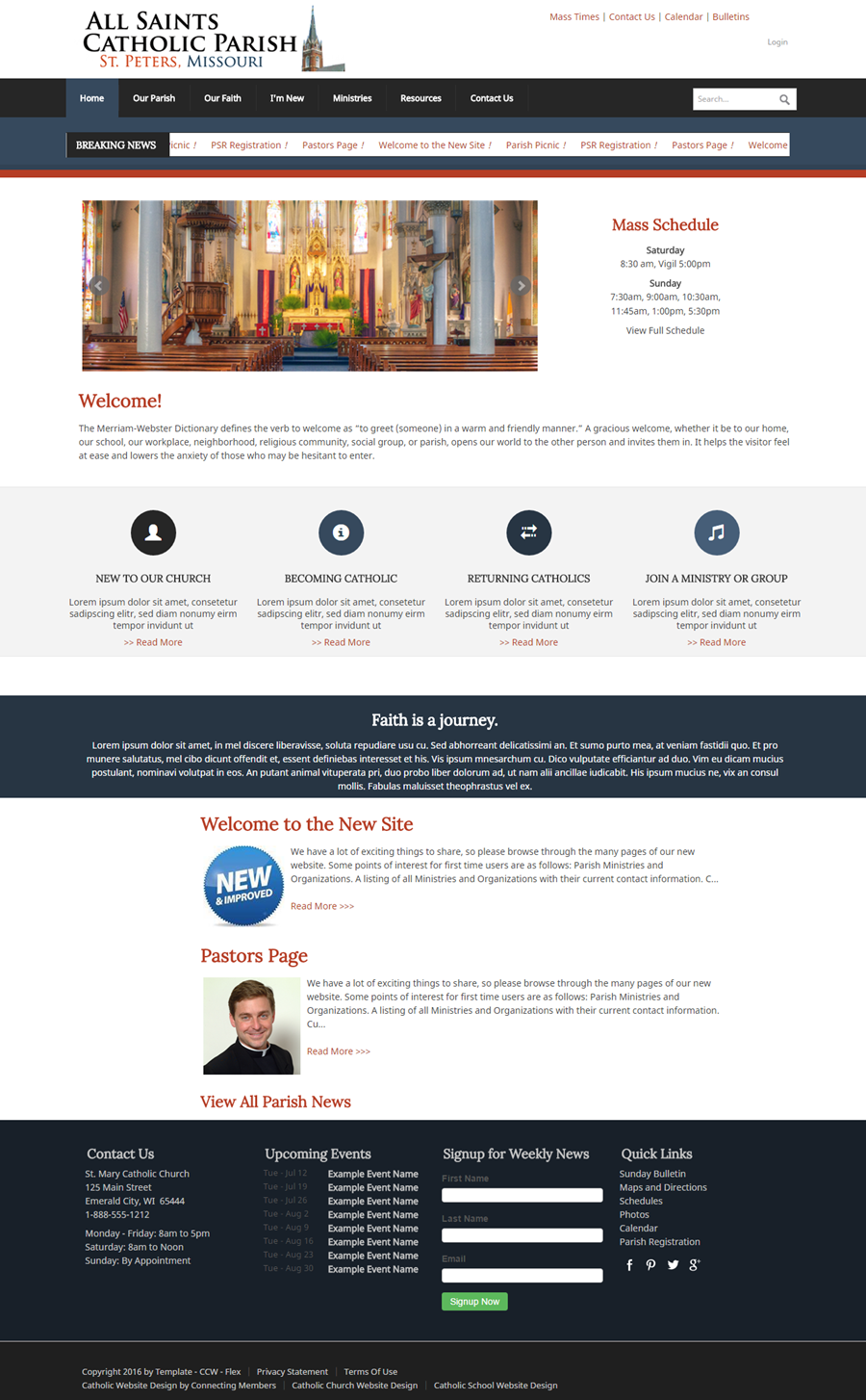 Best Catholic Church Websites Templates Flexiweb