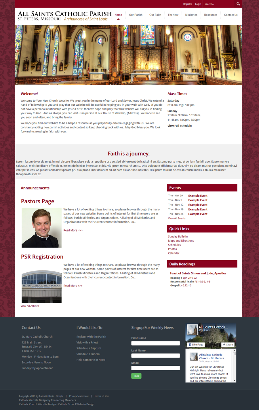 Best Catholic Church Websites Templates Simple